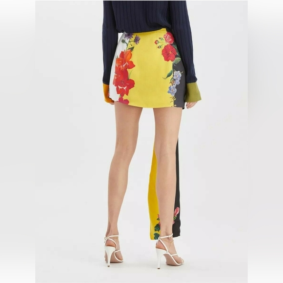 $1,490 S2020 NEW OSCAR DE LA RENTA STUNNING FLORAL RUNWAY BOW SHORT SKIRT US S - Picture 5 of 11